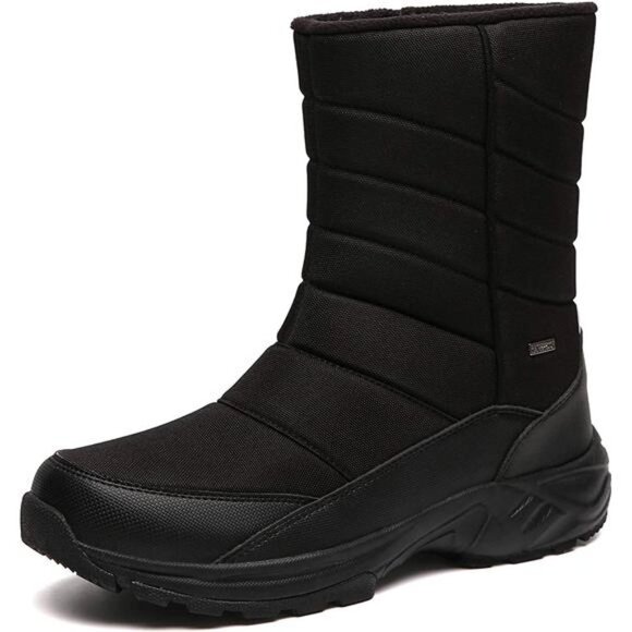 Men\'s Winter Mid-Calf Snow Boots Fur Warm Waterproof Slip On main image 4